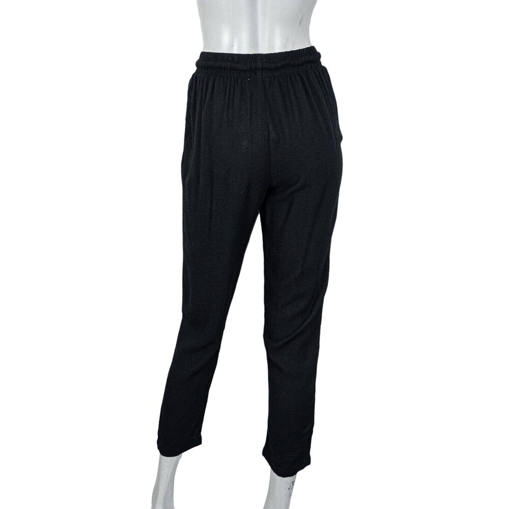 BLACK CRANE Drawstring Pants Black Rayon Wool Size XS - Picture 4 of 9